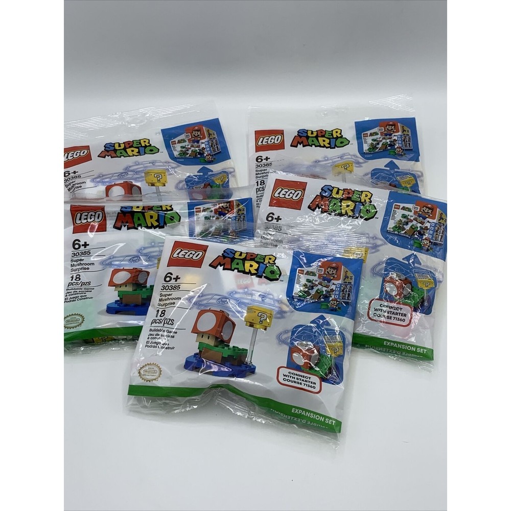 Lot Of 5 LEGO Super Mushroom Surprise Expansion Set Polybags 30385 New Sealed